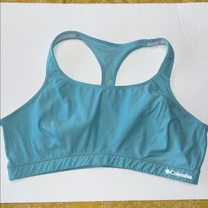 Columbia Women's Teal Sports Bra XXL pullover no pads workout gym racerback